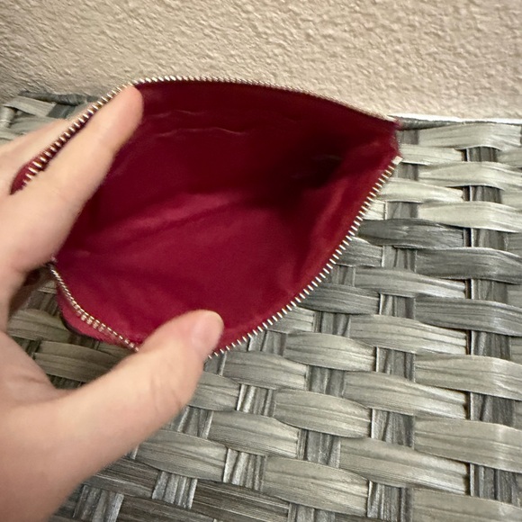 Coach Red Pebbled Leather Wristlet Zip Pouch Wallet - Picture 10 of 16